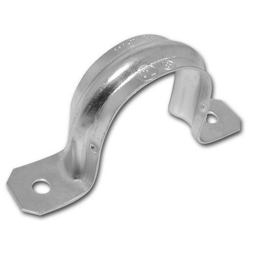 (Pack of 1) Airmont Products AP-10430 2.5’’ Two Hole Rigid Snap On Pipe Strap for EMT or IMC Conduit Installation, Reinforced Rib for Extra Strength, Galvanized Zinc Plated Metal, Tension Clamp